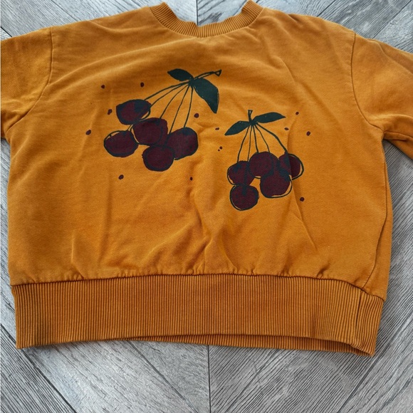 Soft Gallery Mustard Sweatshirt with Cherry Design - Picture 2 of 3